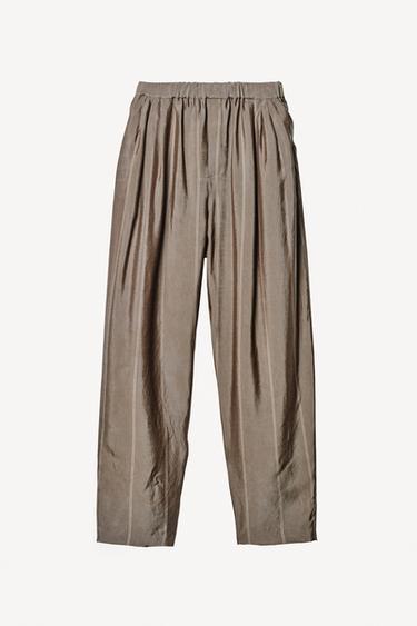 ジャカード キュプラパンツ WILLY CHAVARRIA X ZARAグレーグリーンZaraのジャカード キュプラパンツ WILLY CHAVARRIA X ZARA - グレーグリーン 