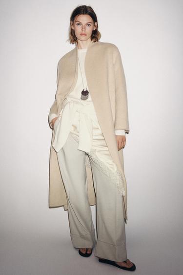 Zara HLAČE S UŠITCIMA ZW COLLECTION – Bež