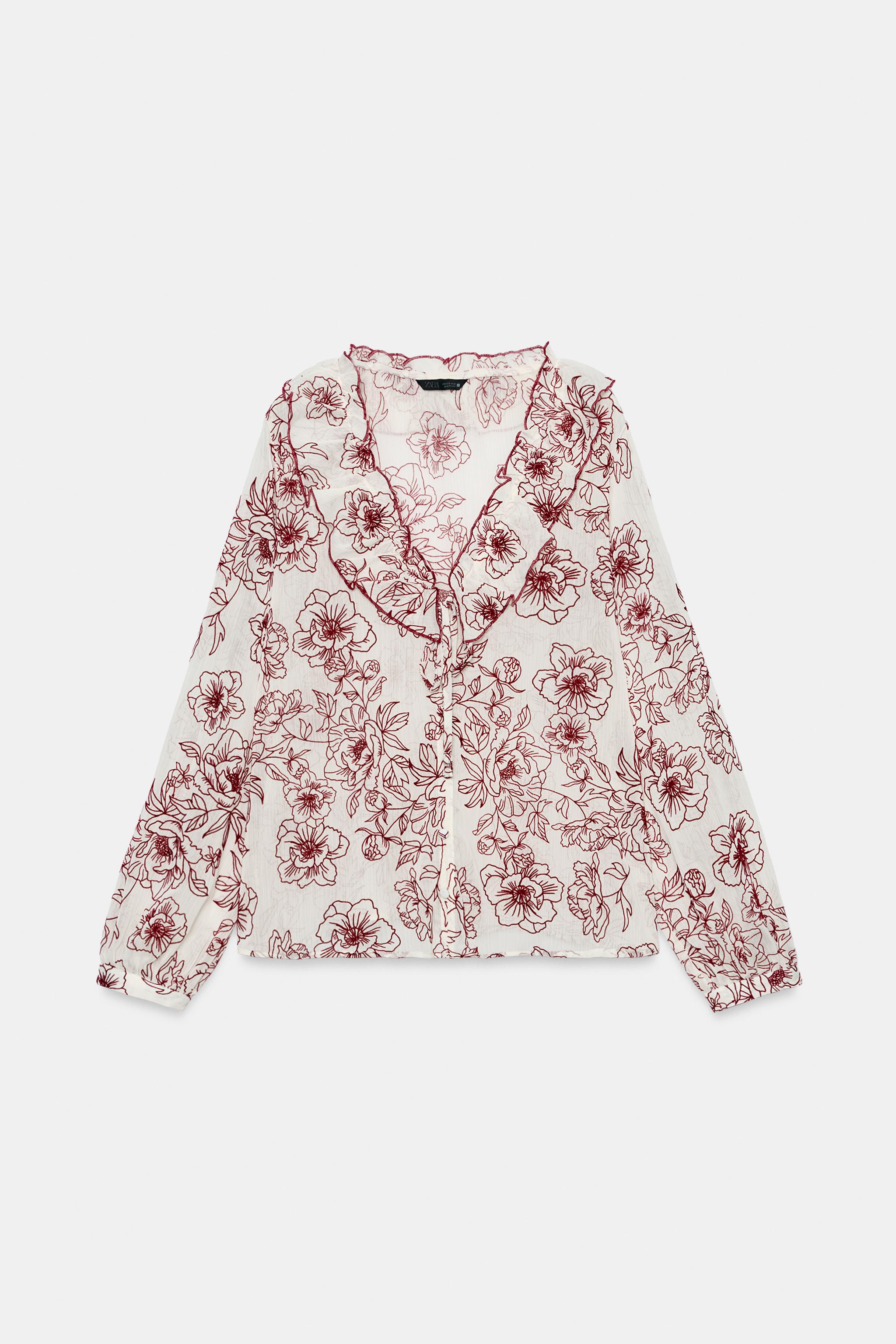 FLORAL RUFFLE BLOUSE