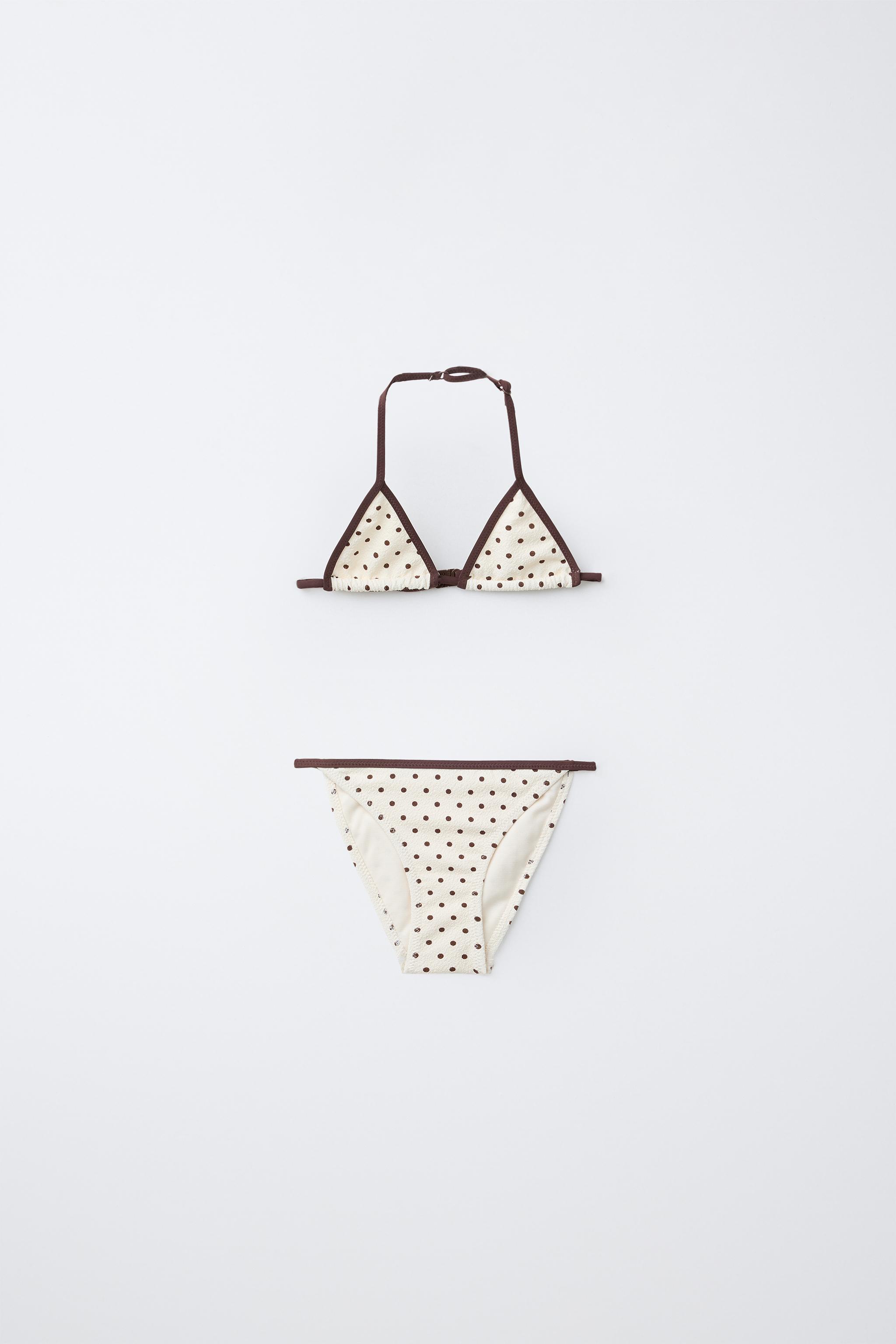 6-14 ANS/ BIKINI TRIANGLE TEXTURE À POIS