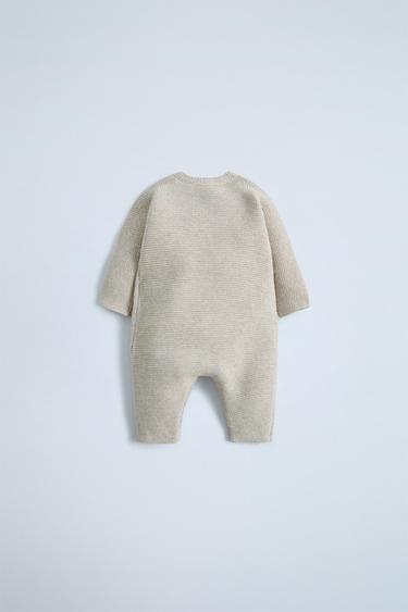 CABLE-KNIT JUMPSUIT - Sand / Marl by Zara - Image 1