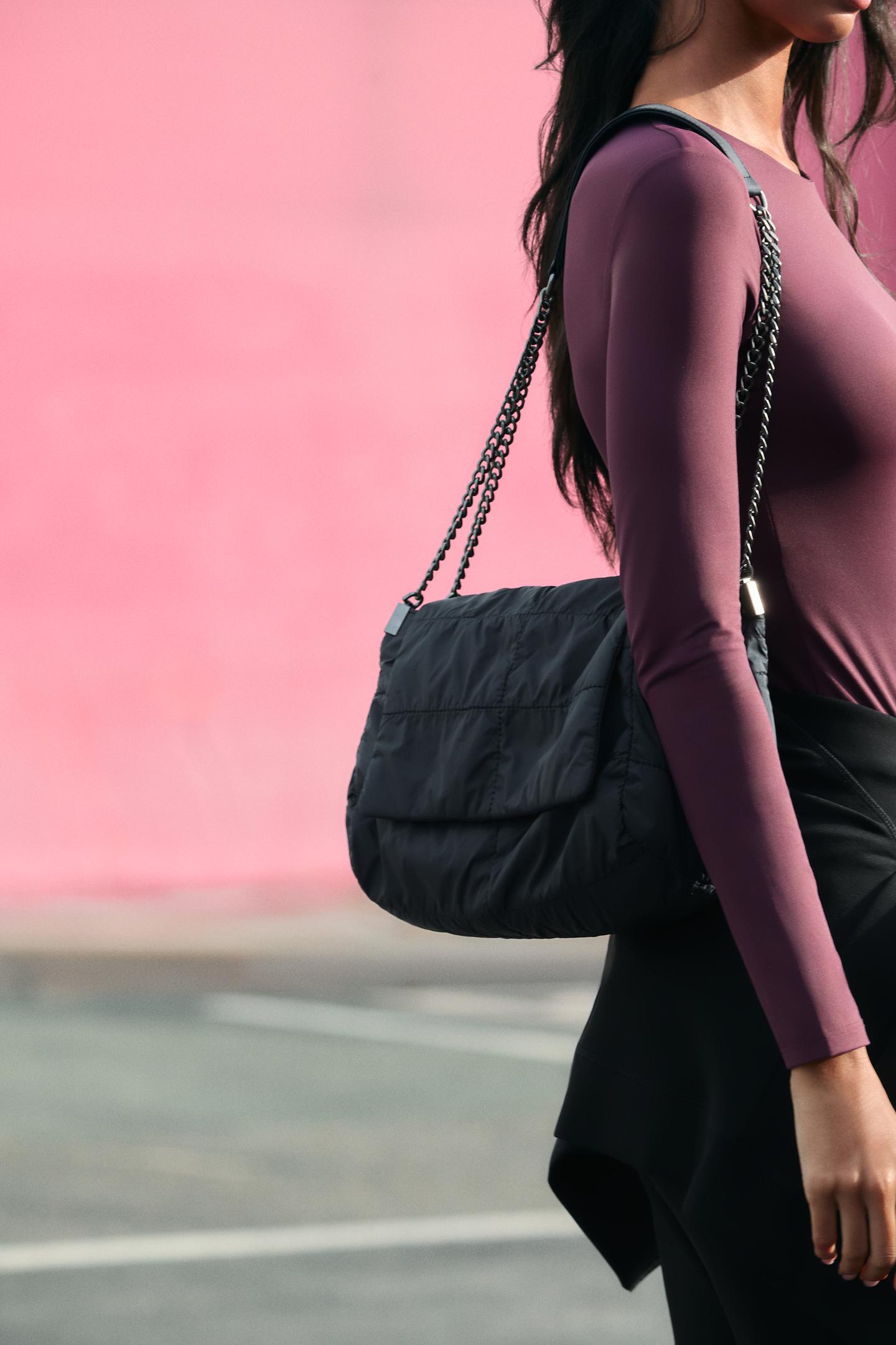 Женская сумка Zara Rock Flap Shoulder, цвет: Чёрный — фото 2
