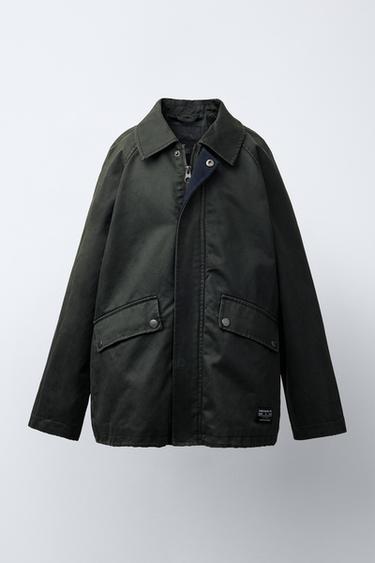 LABEL WAXED JACKET - Khaki by Zara