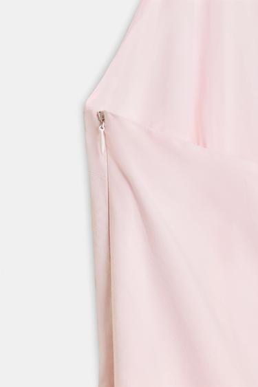 SHORT POPLIN HALTER BALLOON DRESS - Light pink by Zara - Image 4