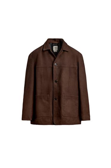 CAZADORA PIEL LIMITED EDITION - Marrón de Zara