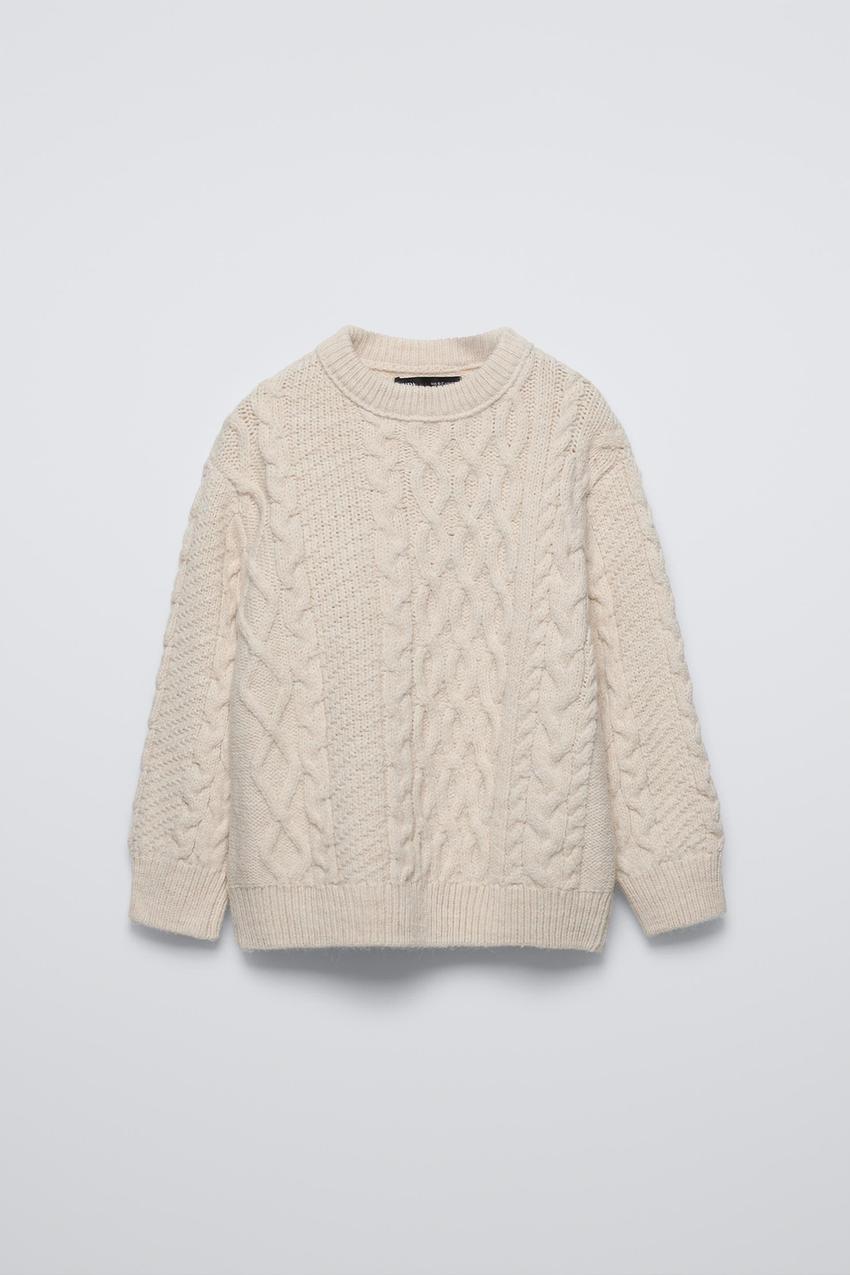 ケーブルニット セーター - オフホワイト | ZARA Japan / 日本