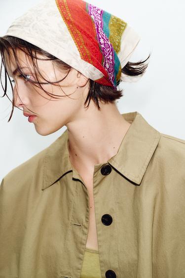 LENÇO COM ESTAMPADO DE MISSANGAS - Multicolor da Zara