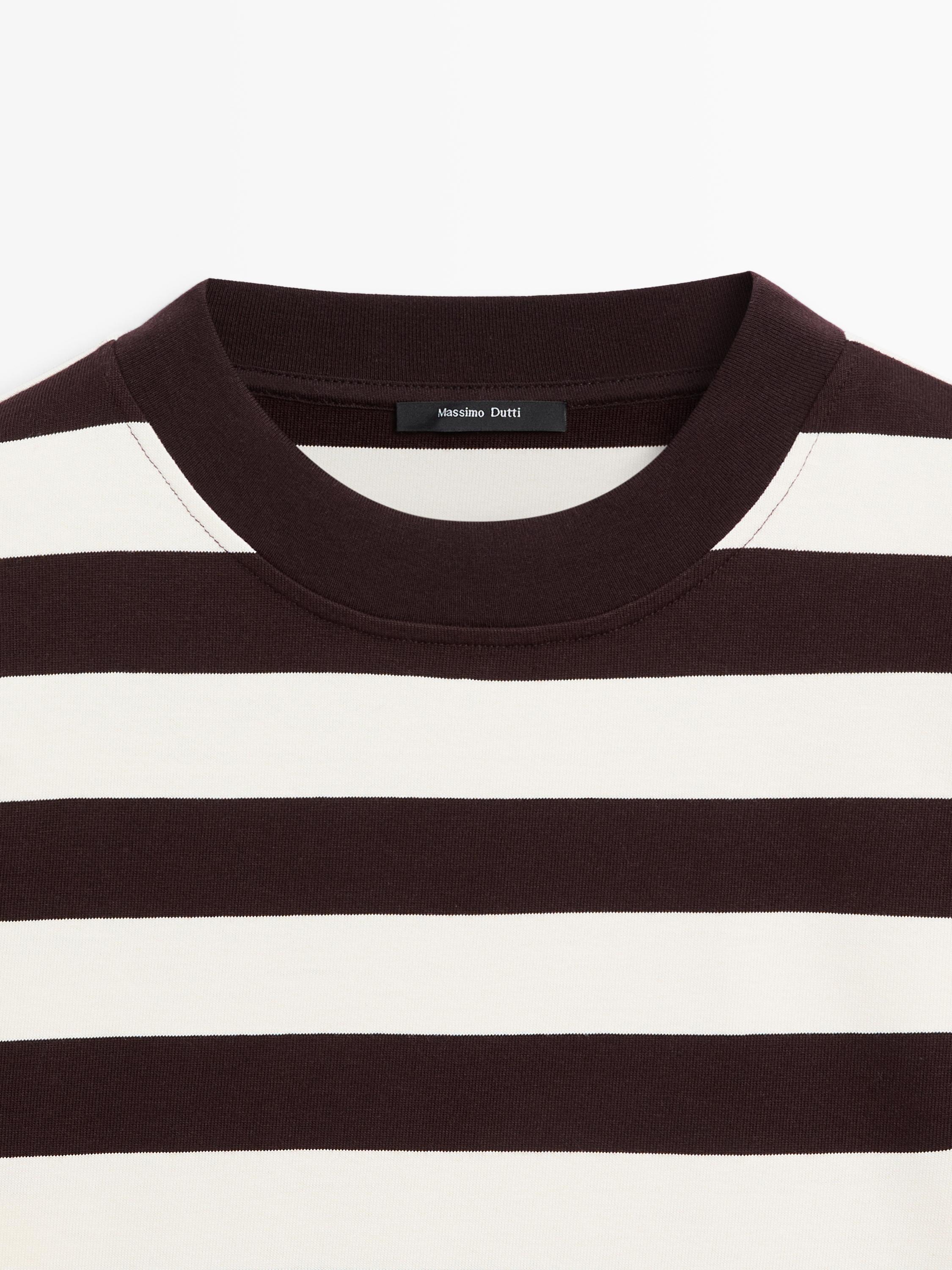 Striped long sleeve cotton T-shirt