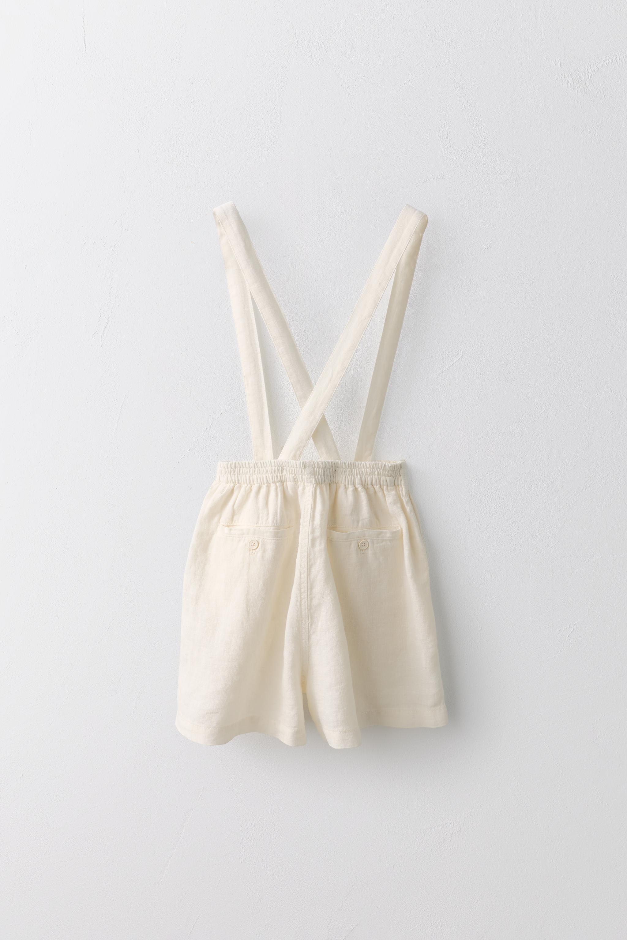 6-10 YEARS / 100% LINEN SHORTS WITH REMOVABLE SUSPENDERS LIMITED EDITION