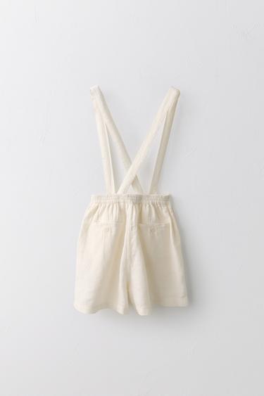 6-10 ANS/ SHORT 100% LIN BRETELLES AMOVIBLES ÉDITION LIMITÉE - Écru de Zara - Image 1
