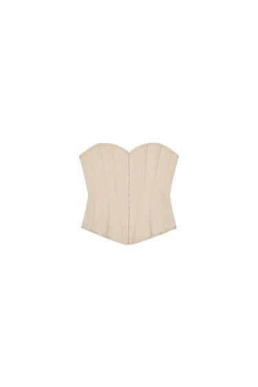 Zara CORSET TOP - Cream