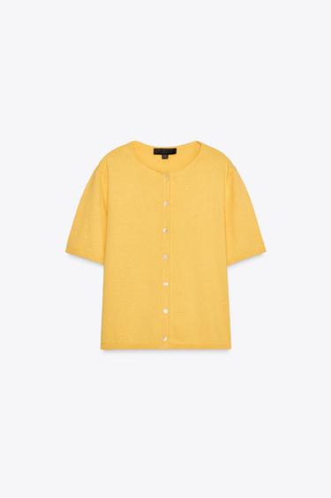 ОДНОТОННЫЙ КАРДИГАН — ЖЕЛТЫЙ от Zara