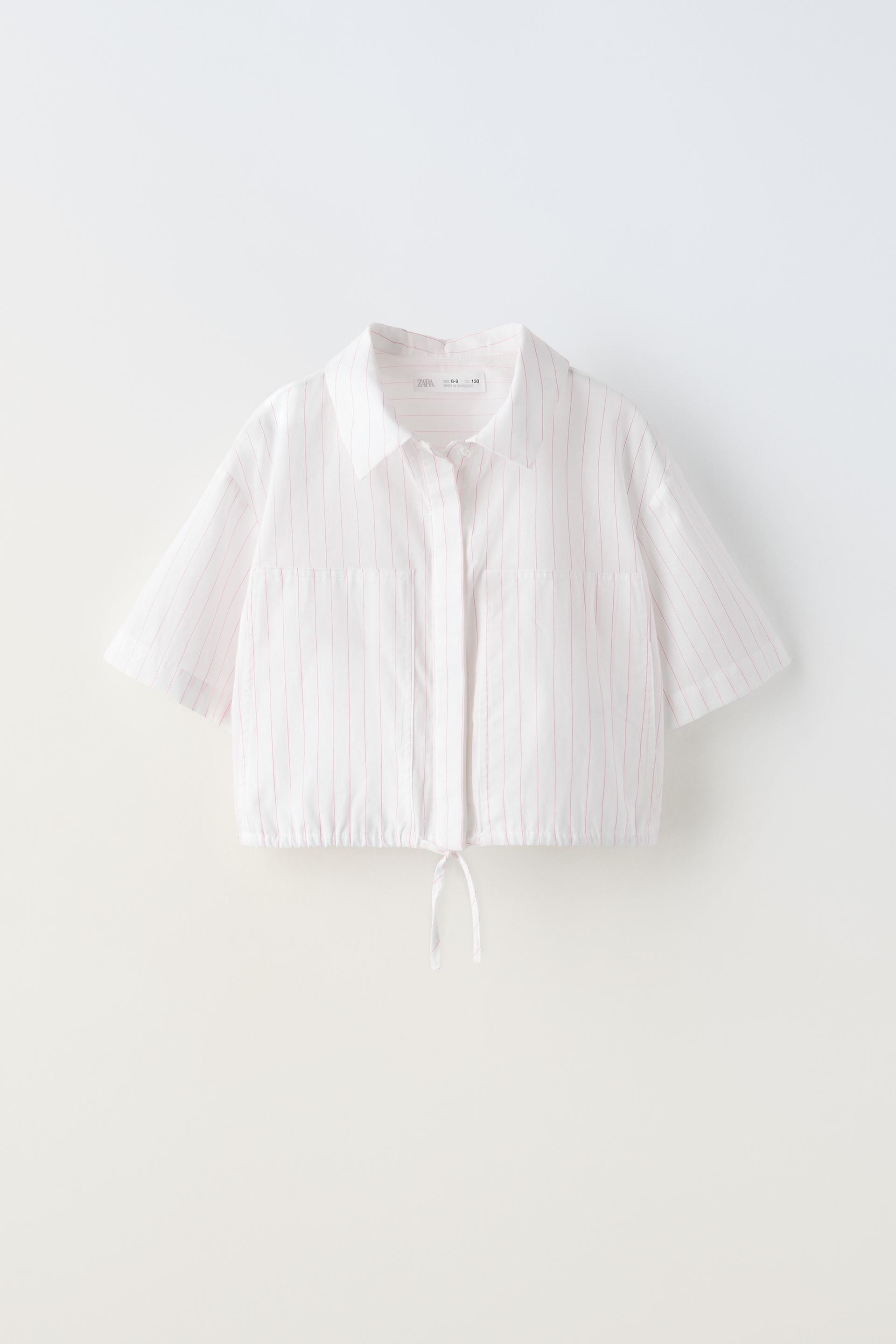 DRAWSTRING STRIPED SHIRT