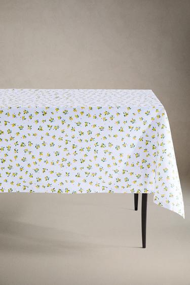 RESIN-COATED COTTON TABLECLOTH WITH LEMON PRINT - Yellow by Zara - Image 4