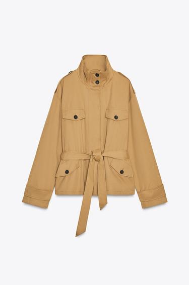 CHAQUETA TRENCH CORTA - Camel medio de Zara