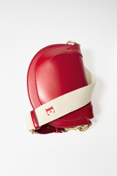 Zara CONTRAST TOPSTITCH CROSSBODY BAG - Red