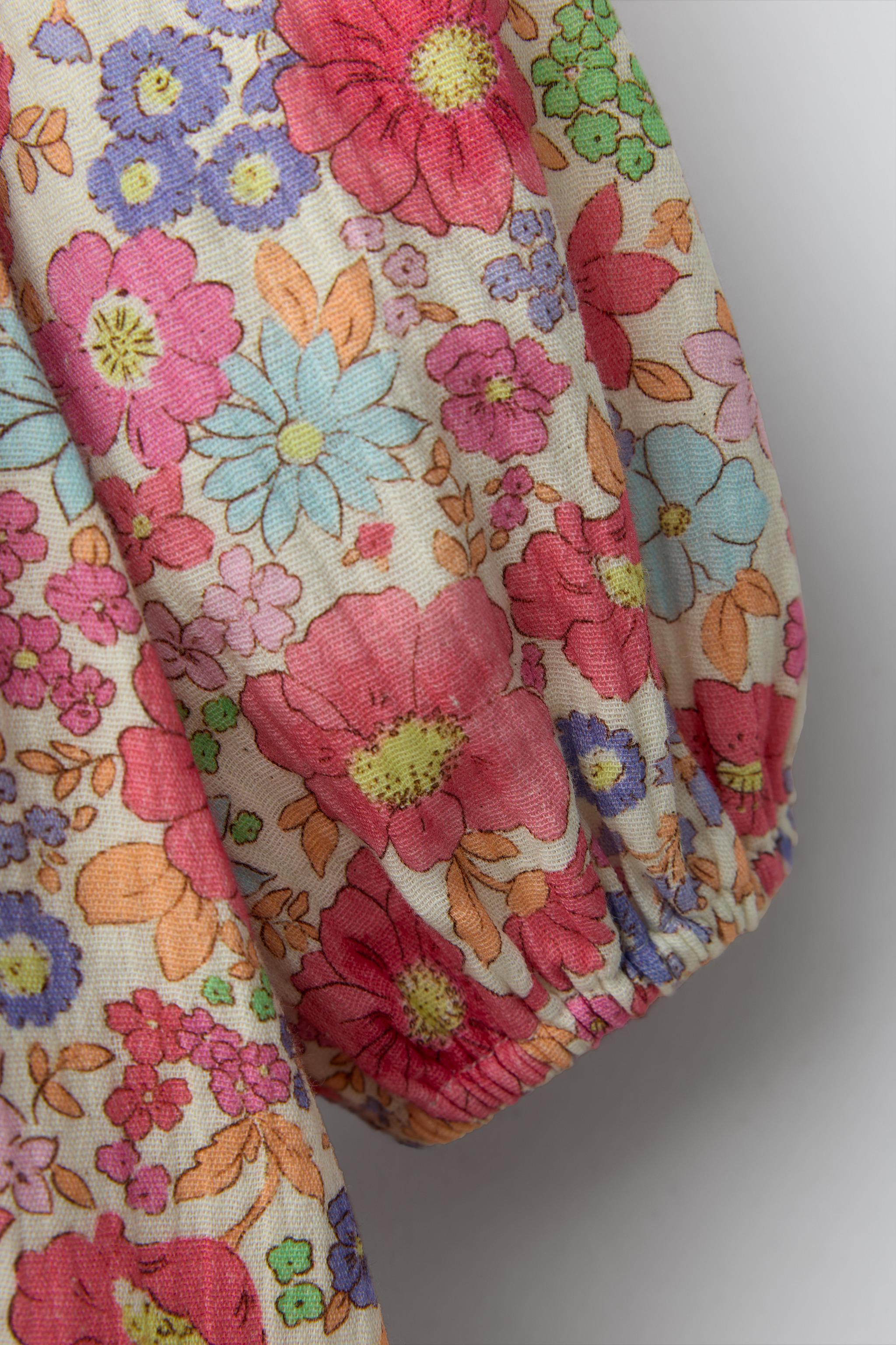 Zara - Floral Print Dress - Pink - 6 Years (45,2 Inches) - Kids Zara - Floral Print Dress - Pink - 6 Years (45,2 Inches) - Kids