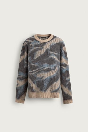 JERSEY CEPILLADO JACQUARD ABSTRACTO - Crudo de Zara - Imagen 0