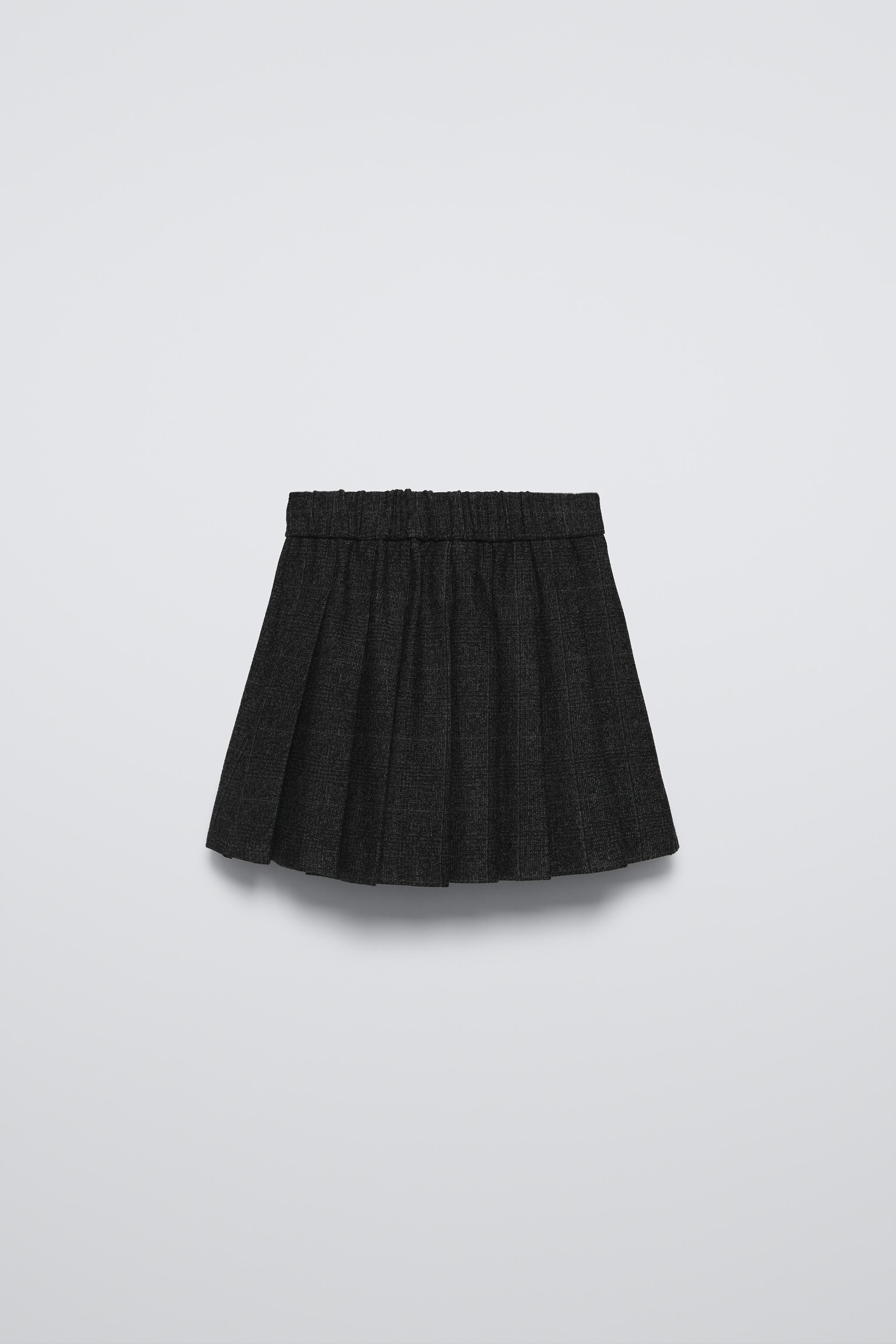 CHECK BOX PLEAT SKIRT