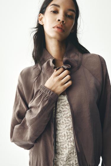 CHAQUETA SUDADERA - Marrón chocolate de Zara