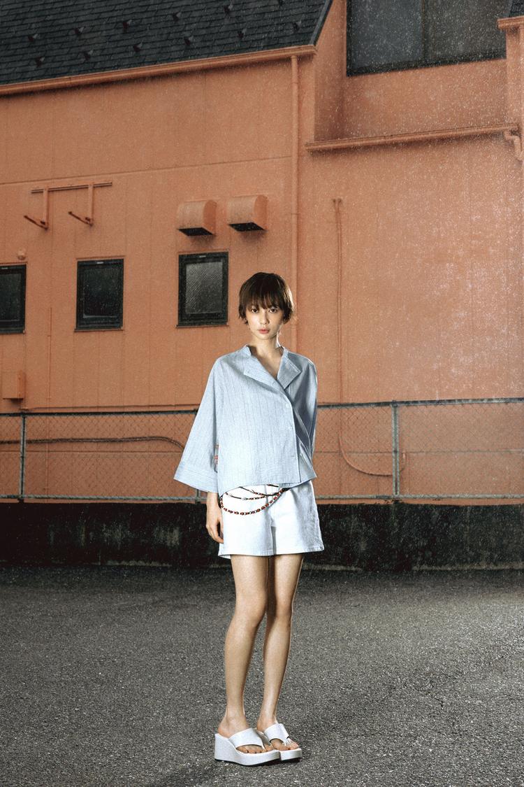 ZW COLLECTION MID-WAIST RELAXED DENIM BERMUDA SHORTS