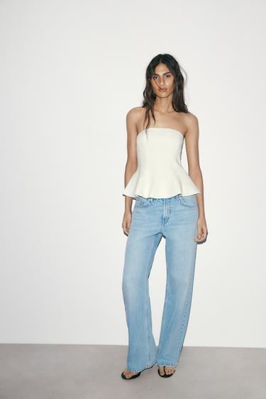 JEANS TRF RECTOS TIRO MEDIO - Azul claro de Zara