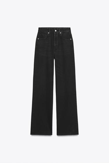 JEANS TRF WIDE LEG TIRO ALTO - Negro de Zara
