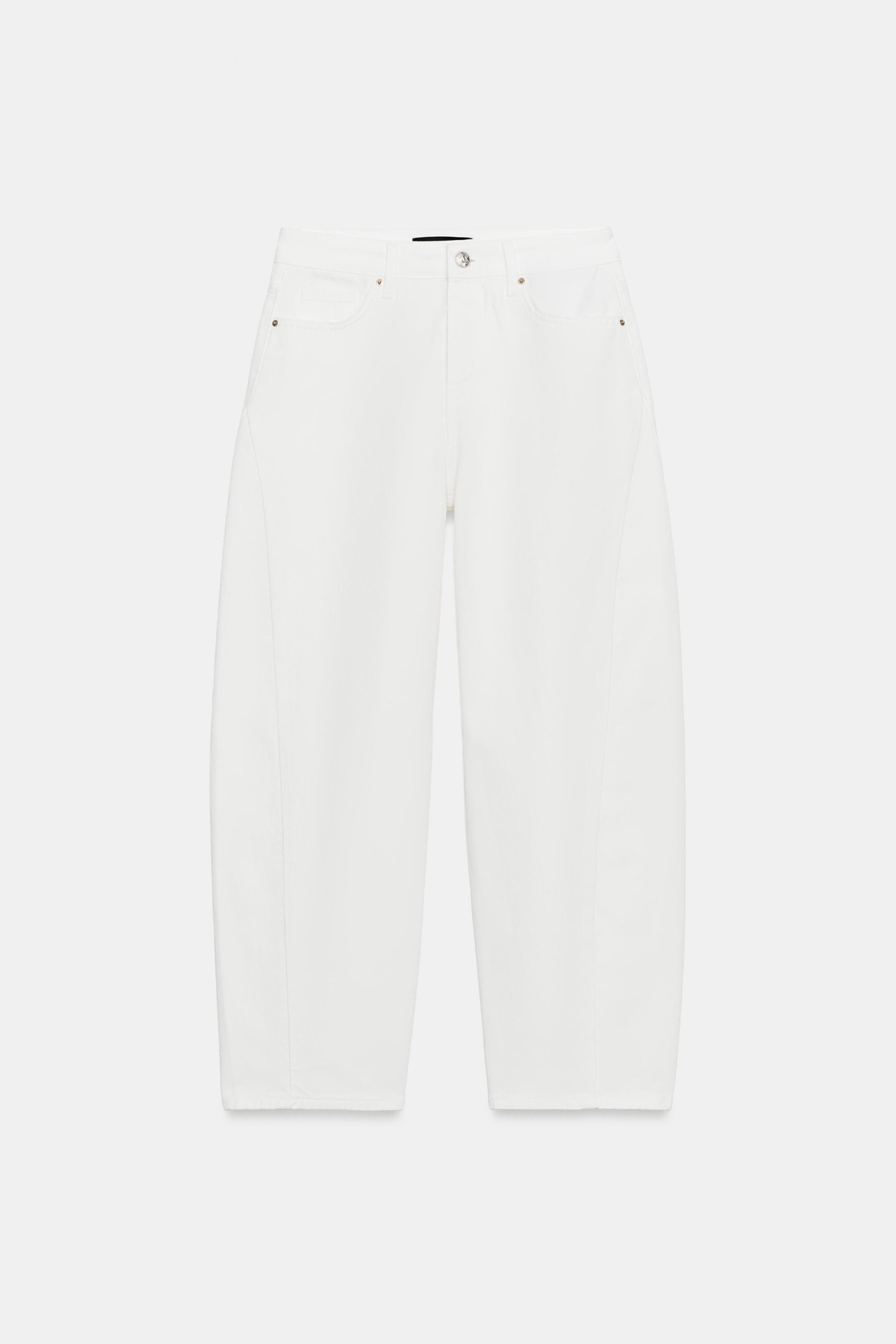 Z1975 HIGH-RISE BARREL JEANS — White