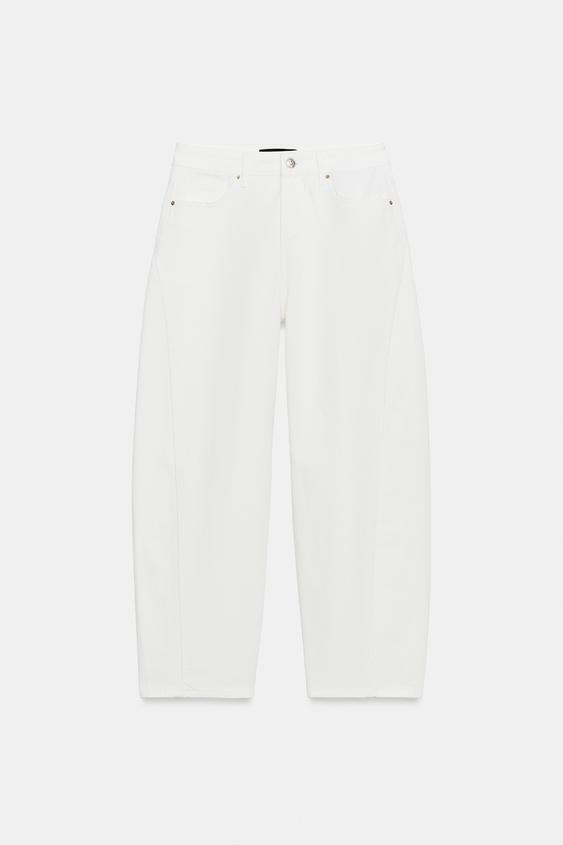 Z1975 HIGH-WAIST BARREL JEANS - White by Zara - Image 7