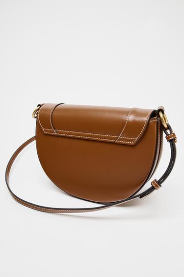 CANVAS STITCH DETAIL CROSSBODY BAG - Dark tan de Zara - Image 2