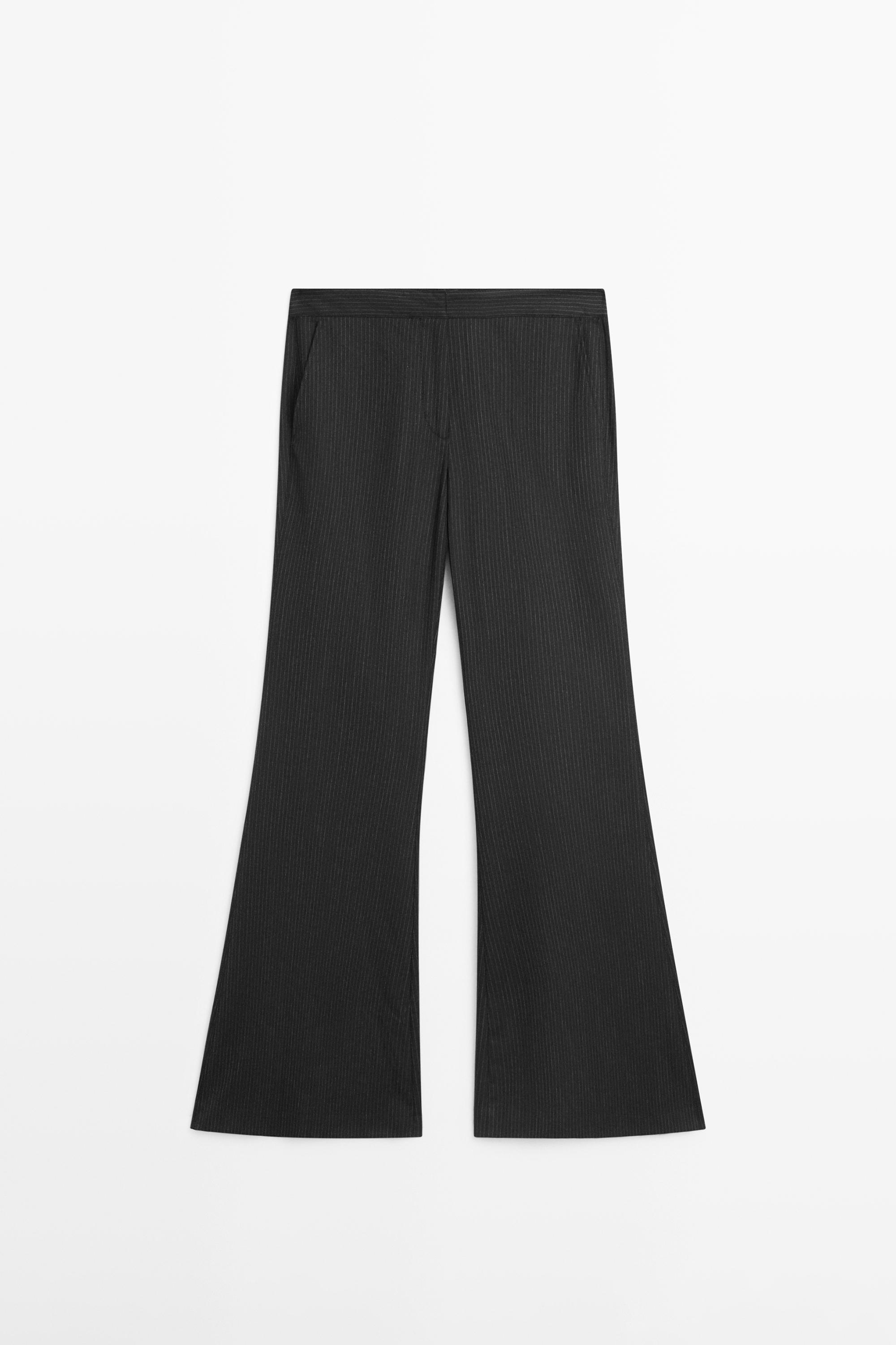 Flare fit pinstripe trousers — Anthracite Gray