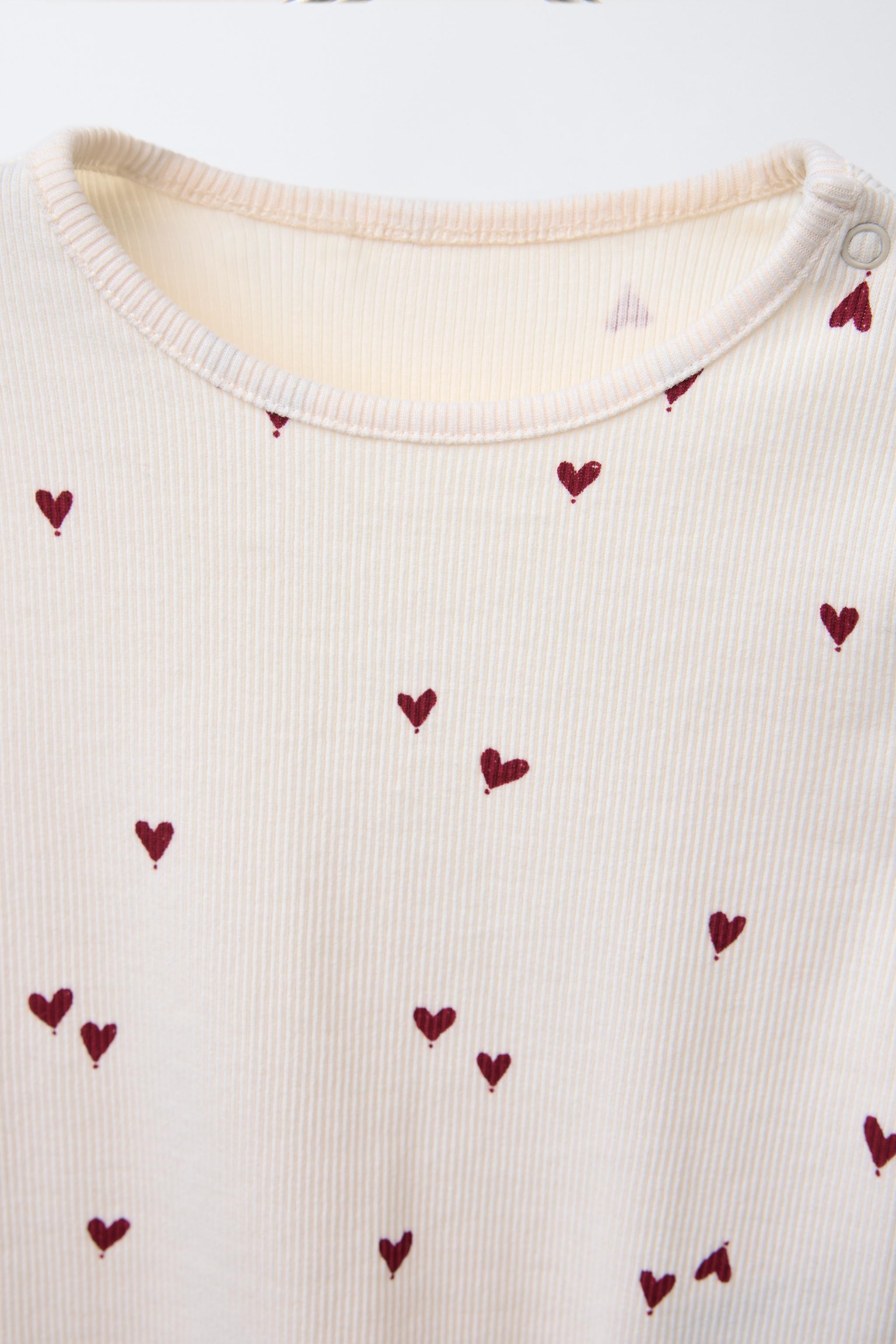 ★ZARA★Heart Button Padded Jumper★Cream 3046/533/712 HEART RIB BODYSUIT AND LEGGINGS SET - Cream | ZARA United States