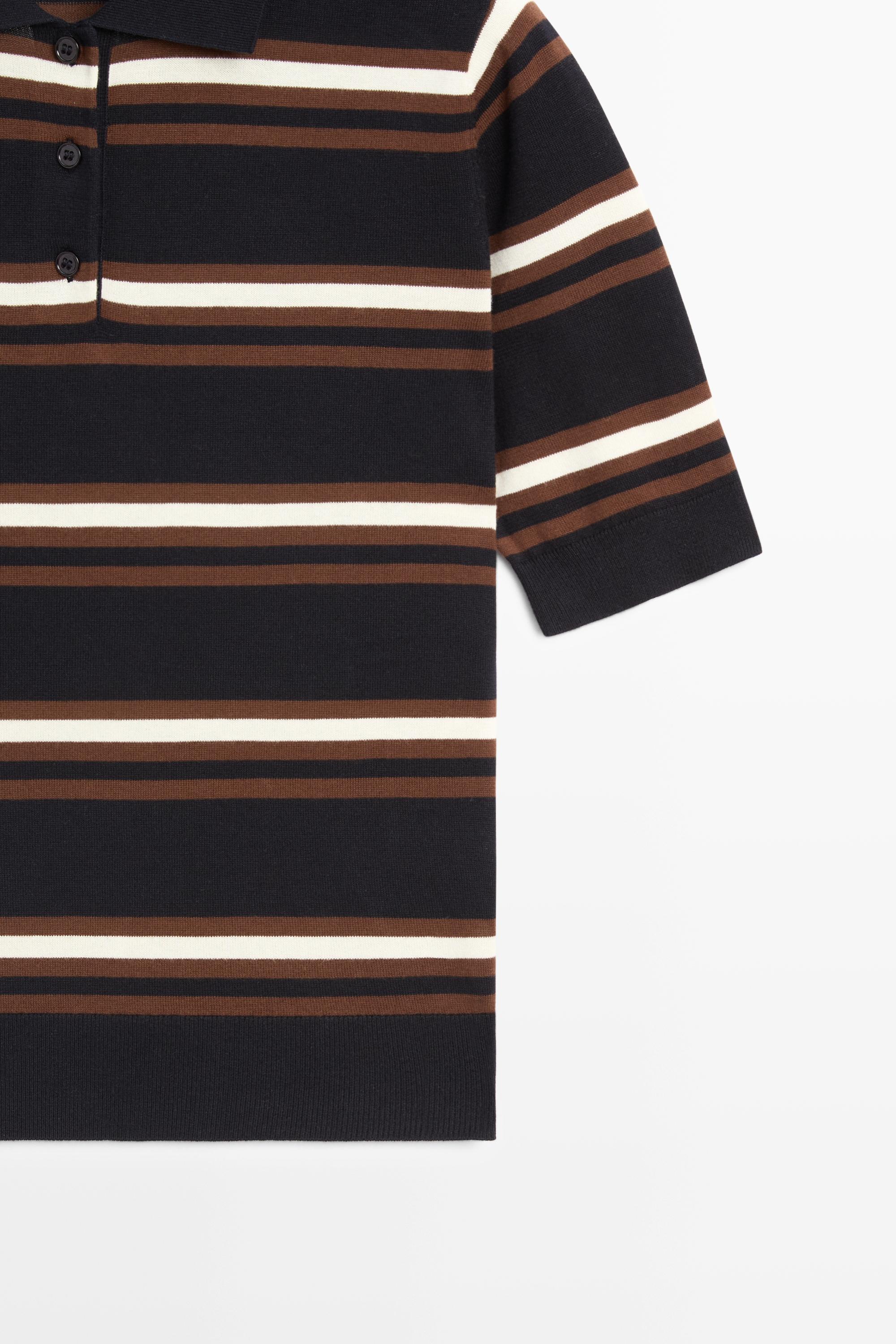 100% Cotton Striped Knit Polo