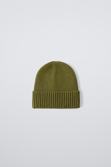 KNIT BEANIE - Olive green by Zara