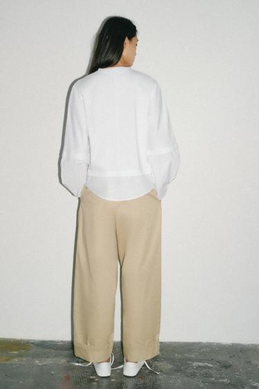 HAUT BIMATIÈRE POPELINE - Blanc de Zara - Image 4