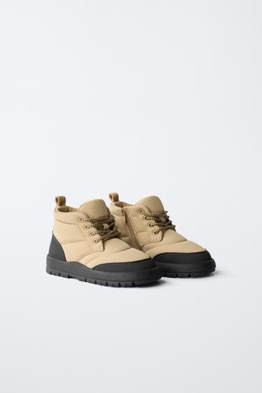 Zara 防潑水絎縫靴 - 沙棕色