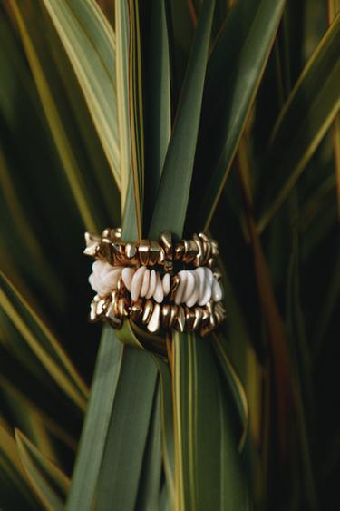 Zara PACK OF PIECED BRACELETS - Golden - Image 0