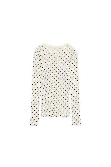 SUPIMA® T-SHIRT MIT PUNKTEN - Schwarz / Weiß von Zara