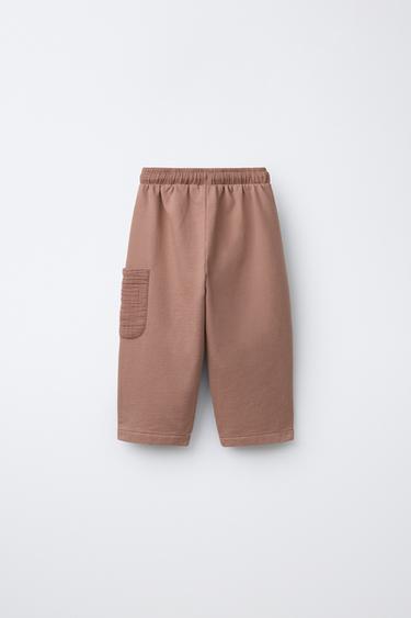 TROUSERS WITH TEXTURED DETAIL - Dusty pink by Zara - Image 1