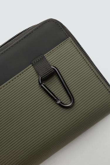 RUBBERISED XL WALLET - Khaki Green by Zara - Image 3