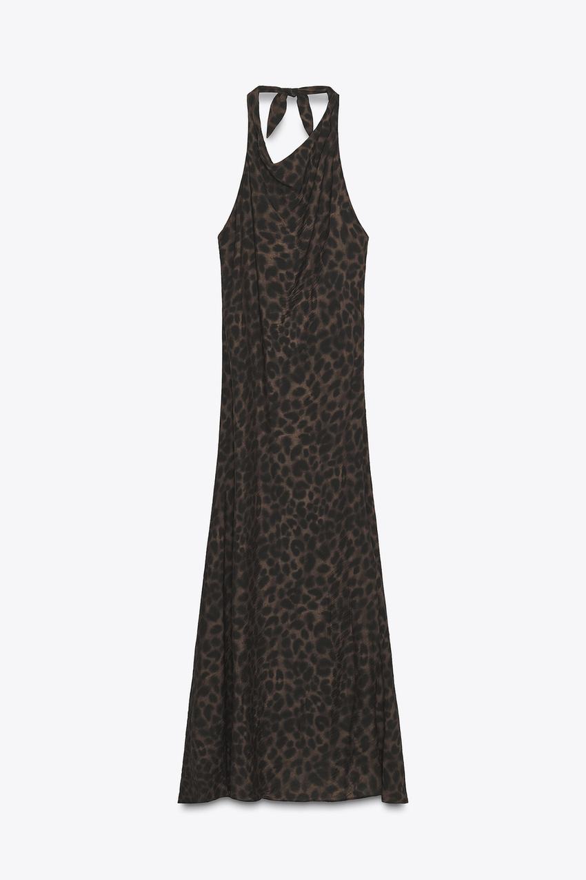 ANIMAL PRINT HALTER DRESS