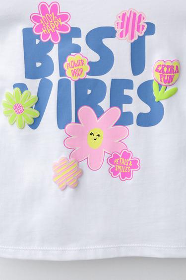 T-SHIRT IMPRIMÉ STICKERS - Blanc de Zara - Image 2