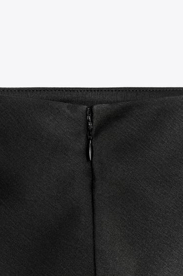 FALDA SATINADA ENCAJE ZW COLLECTION - Negro de Zara