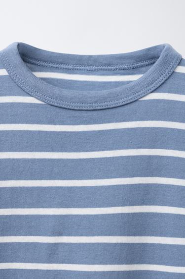 LOT DE DEUX T-SHIRTS UNIS ET À RAYURES - Marron de Zara - Image 3