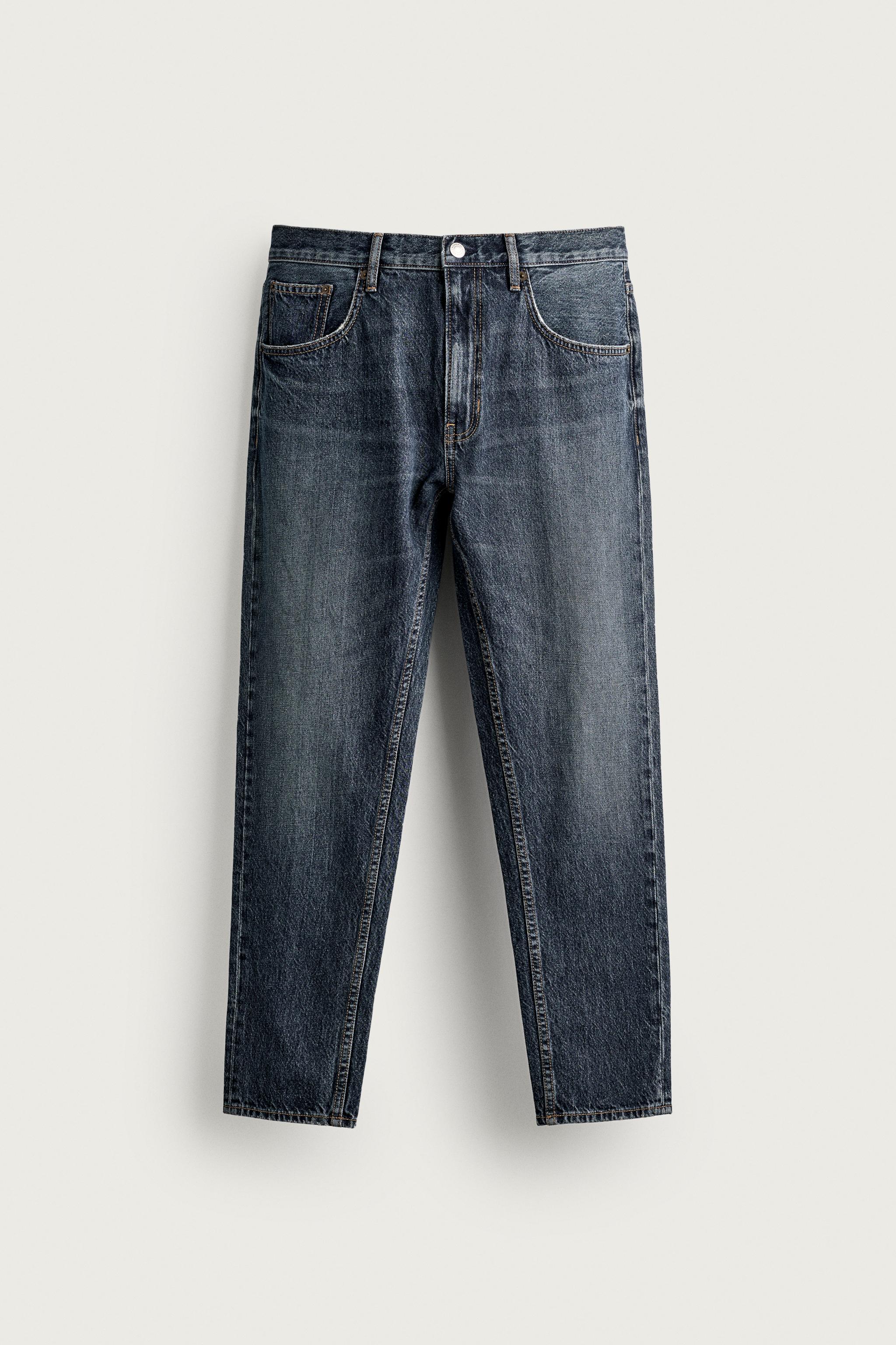 SLIM CROPPED FIT JEANS — Navy blue