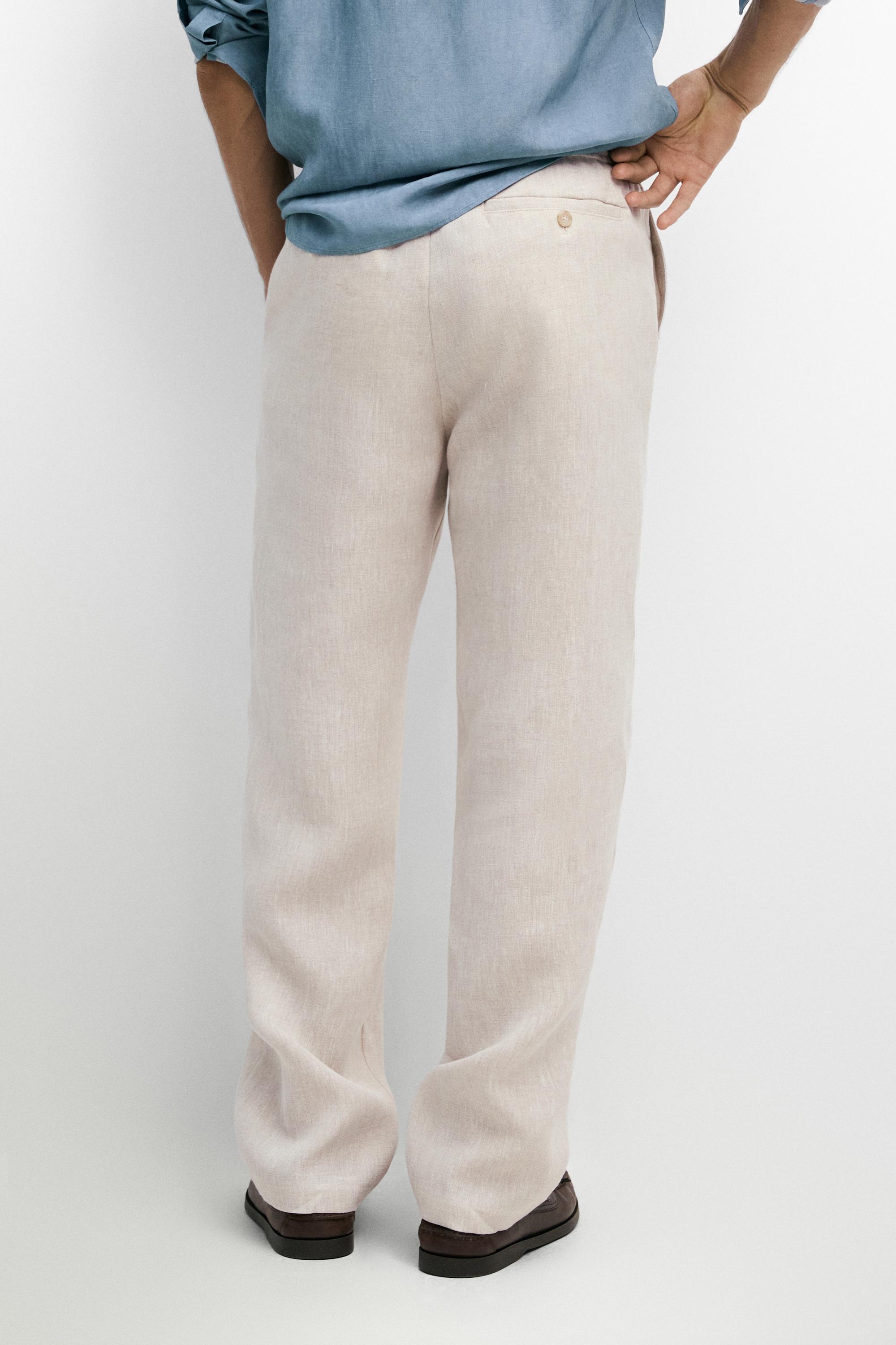 100% linen jogger fit pants