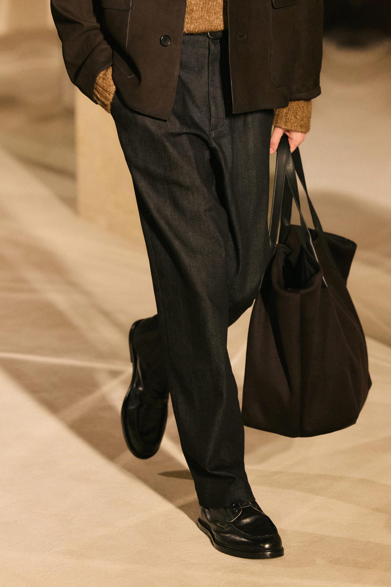 Cotton blend denim-effect pants - LIMITED EDITION — Black