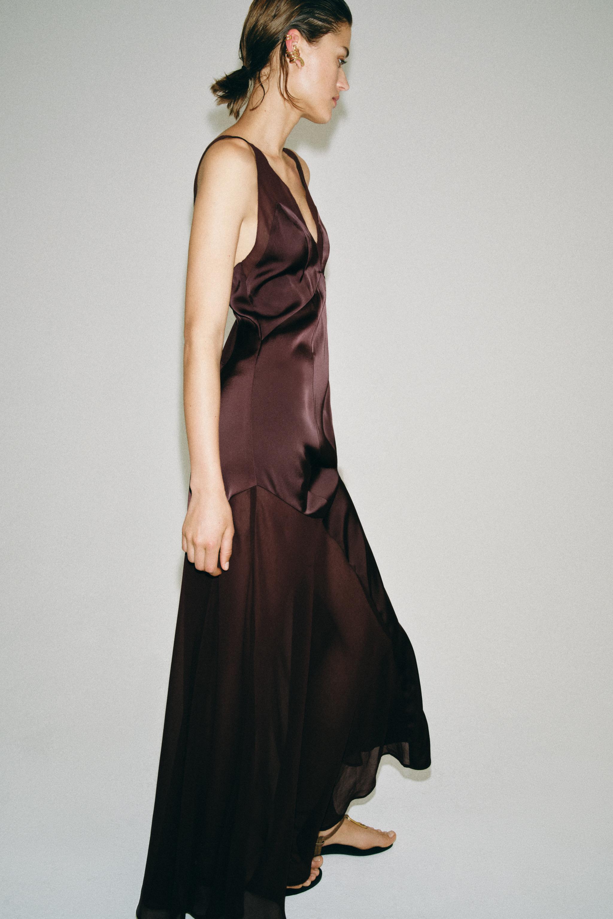 ZW COLLECTION SATIN EFFECT LONG DRESS