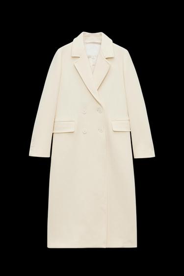 Zara WOOL BLEND DOUBLE BREASTED COAT ZW COLLECTION - White - Image 0