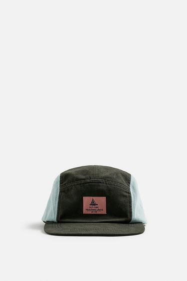 COLOUR BLOCK PATCH CAP - Khaki by Zara - Image 1